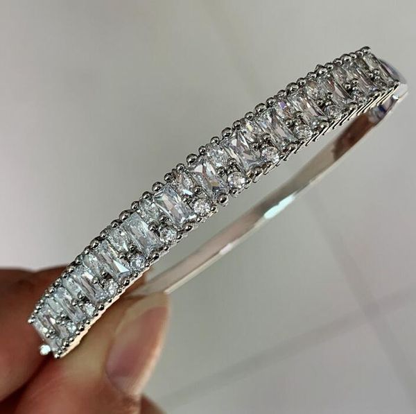 luxury jewelry 925 sterling silver cirle bangle princess cut white z cz diamond parrty wrist women bracelet gift wjl3458, Black
luxury jewelry 925 sterling silver cirle bangle princess cut white z cz diamond parrty wrist women bracelet gift wjl3458, Black
