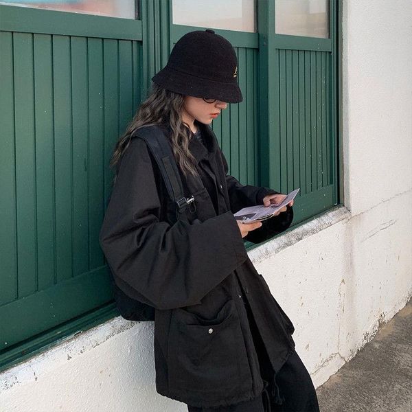 women's jackets women oversized chic spring fashion ladies harajuku femme outwear, Black;brown 
women's jackets women oversized chic spring fashion ladies harajuku femme outwear, Black;brown