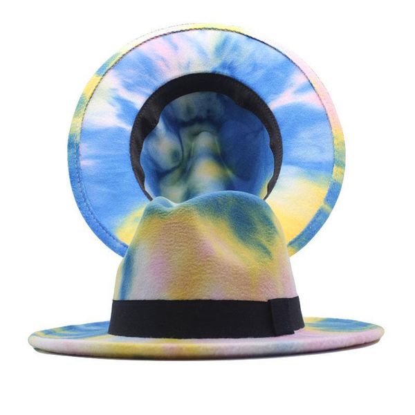 wide brim hats fashion european american fall winter men women woolen fedora hat flat tie-dye jazz panama, Blue;gray
wide brim hats fashion european american fall winter men women woolen fedora hat flat tie-dye jazz panama, Blue;gray
