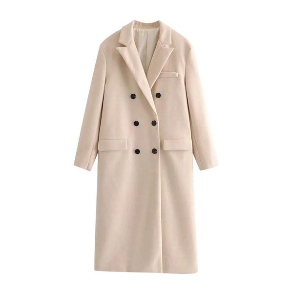 women's wool & blends women 2021 fashion double breasted pockets woolen coat vintage long sleeve back vents female outerwear chic overc, Black
women's wool & blends women 2021 fashion double breasted pockets woolen coat vintage long sleeve back vents female outerwear chic overc, Black