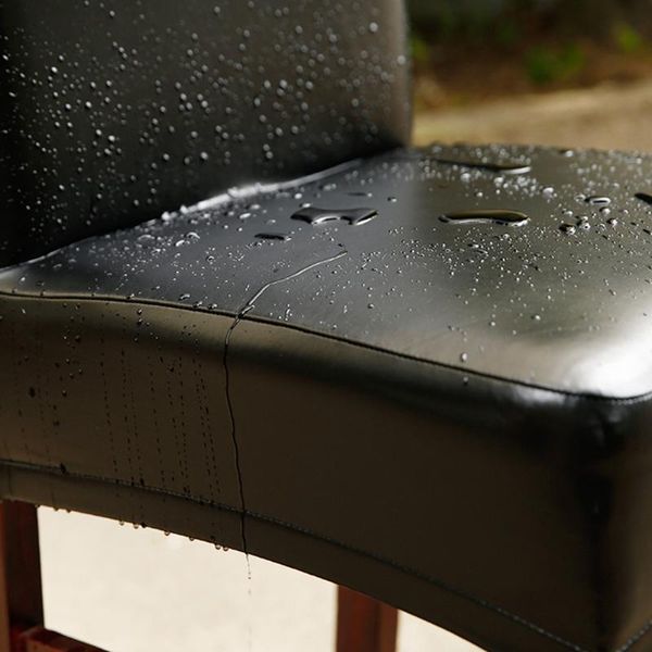 chair covers solid pu leather waterproof dining oilproof stretch home decorative slipcove