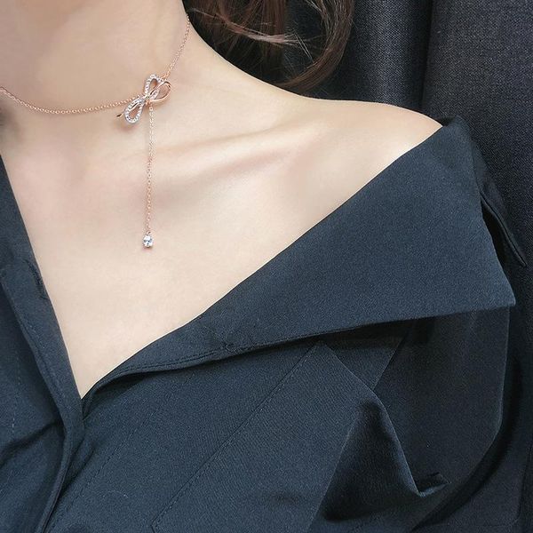 simple korean creative bow necklace female fashion clavicle chain two-color short hip hop pendant jewelry prevent allergy chains, Silver
simple korean creative bow necklace female fashion clavicle chain two-color short hip hop pendant jewelry prevent allergy chains, Silver