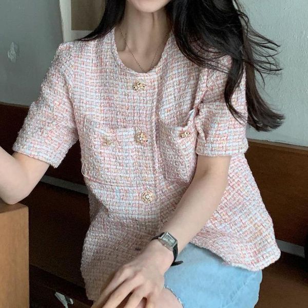 women's jackets women 2021 summer korean chic ladies temperament single-breasted double-pocket loose short-sleeved tweed jacket, Black;brown
women's jackets women 2021 summer korean chic ladies temperament single-breasted double-pocket loose short-sleeved tweed jacket, Black;brown