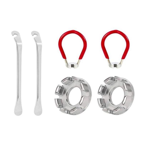 tools 6 pcs bicycle tire lever spoke wrench kit rim nipple key replacement tool 
tools 6 pcs bicycle tire lever spoke wrench kit rim nipple key replacement tool