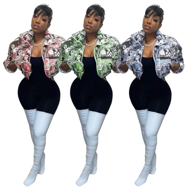 hn063 women's cartoon printed zipper warm down jacket top, Black
hn063 women's cartoon printed zipper warm down jacket top, Black