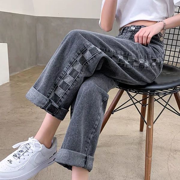 women's pants & capris casual jeans women stitching plaid all-match plus size wide-leg pants female straight loose spring new hand, Black;white
women's pants & capris casual jeans women stitching plaid all-match plus size wide-leg pants female straight loose spring new hand, Black;white