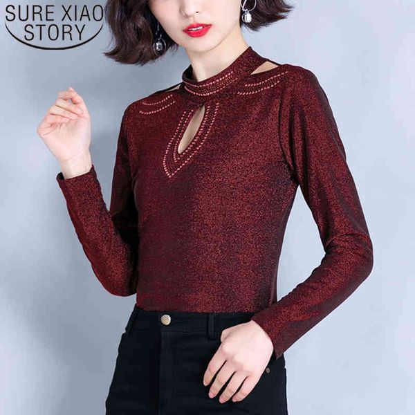 off shoulder slim fit women blouse solid long sleeve drill stand collar bottom chemisier femme 2001 8528 210508, White
off shoulder slim fit women blouse solid long sleeve drill stand collar bottom chemisier femme 2001 8528 210508, White