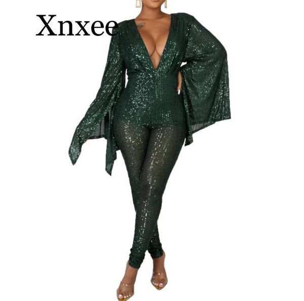women's jumpsuits & rompers flaring sequined club solid deep v-neck full sleeve high waist women long pencil, Black;white
women's jumpsuits & rompers flaring sequined club solid deep v-neck full sleeve high waist women long pencil, Black;white