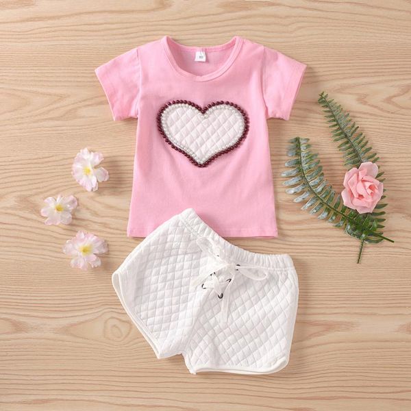 2-6t toddler kids baby girls clothes sets creative love embroider bead solid grids short outfits baby's clothing, White
2-6t toddler kids baby girls clothes sets creative love embroider bead solid grids short outfits baby's clothing, White