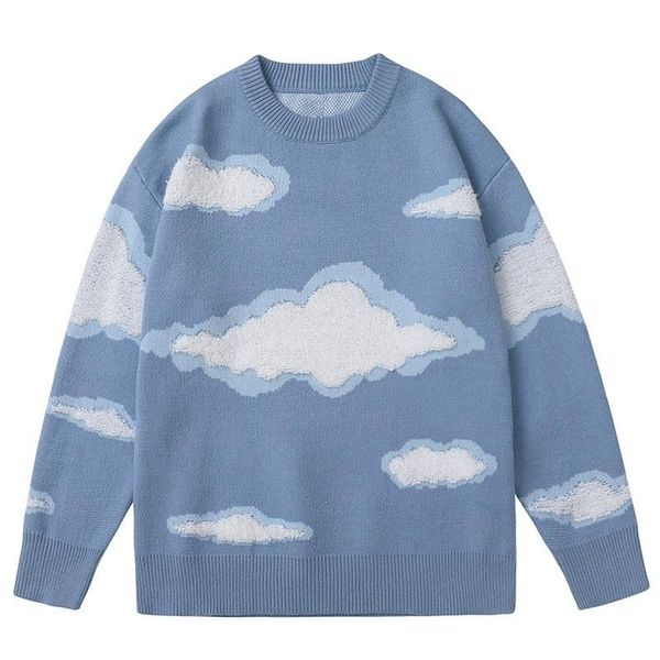 men's sweaters sky knitted blue harajuku white clouds turn vintage pullover ugly sweater men streetwear women couple winter clothes, White;black
men's sweaters sky knitted blue harajuku white clouds turn vintage pullover ugly sweater men streetwear women couple winter clothes, White;black