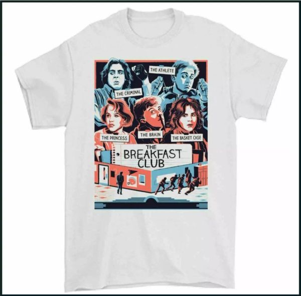 the breakfast club t-shirt, mens 80's movie film tee simple minds, White;black
the breakfast club t-shirt, mens 80's movie film tee simple minds, White;black