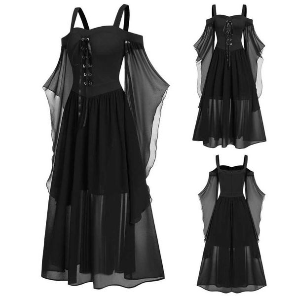 casual dresses 40# gothic medieval dress cosplay carnival halloween women plus size cold shoulder butterfly sleeve lace up, Black;gray
casual dresses 40# gothic medieval dress cosplay carnival halloween women plus size cold shoulder butterfly sleeve lace up, Black;gray