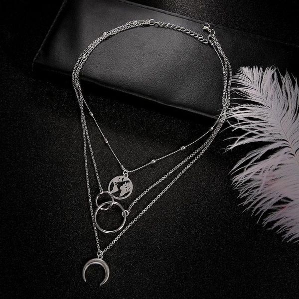 fashion girl necklace 2021 multilayer moon map personality bohemian women gift pendant necklaces, Silver
fashion girl necklace 2021 multilayer moon map personality bohemian women gift pendant necklaces, Silver