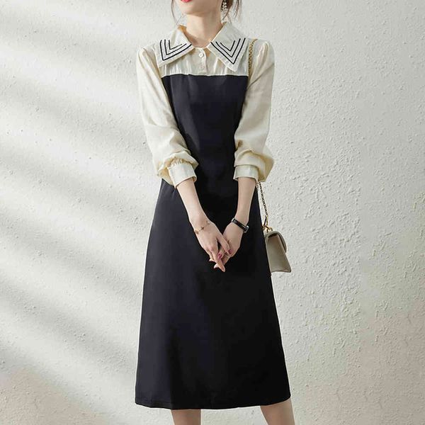 casual dresses autumn for women korean fashion turn-down collar patchwork mid-length dress ladies slim long sleeve vestidos xy2d, Black;gray
casual dresses autumn for women korean fashion turn-down collar patchwork mid-length dress ladies slim long sleeve vestidos xy2d, Black;gray