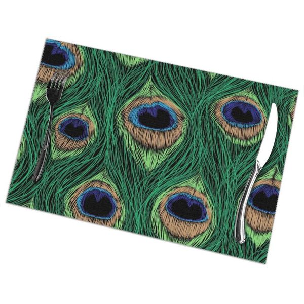mats & pads 6pcs placemat for dining table peacock feathers heat-resistant kitchen accessories
mats & pads 6pcs placemat for dining table peacock feathers heat-resistant kitchen accessories