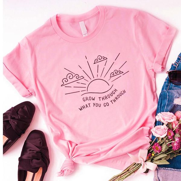women's t-shirt 100% cotton t shirt grow through what you go letter print women short sleeve o neck loose tshirt summer causal tee, White
women's t-shirt 100% cotton t shirt grow through what you go letter print women short sleeve o neck loose tshirt summer causal tee, White