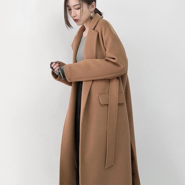 hepburn mid long double faced overcoat women's fashion simple mini autumn winter style wool & blends, Black
hepburn mid long double faced overcoat women's fashion simple mini autumn winter style wool & blends, Black