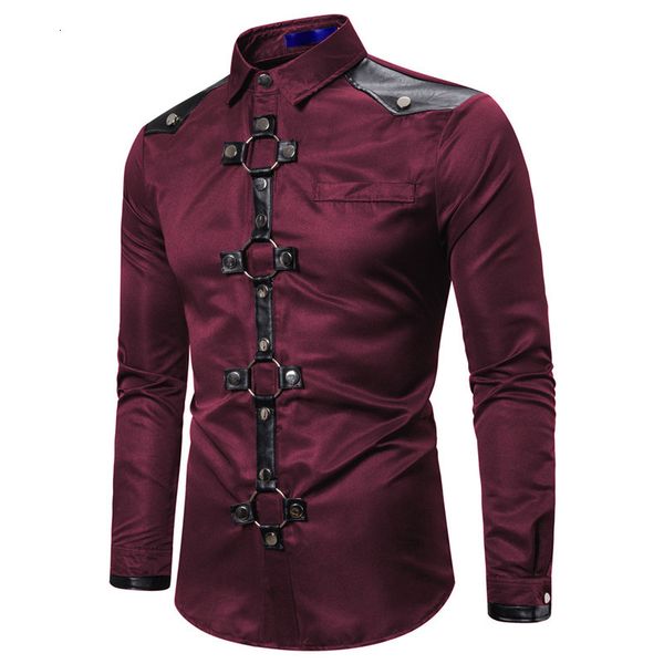 men's casual shirts camisa de vestido dos homens manga longa masculina mestre europeu escuro gótico rebite de dos homens ropa ggfy, White;black
men's casual shirts camisa de vestido dos homens manga longa masculina mestre europeu escuro gótico rebite de dos homens ropa ggfy, White;black