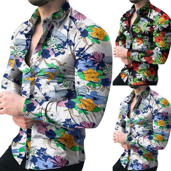 men's casual shirts 2021 shirt long sleeve flower&leaf print button turn-down collar autumn silm, White;black
men's casual shirts 2021 shirt long sleeve flower&leaf print button turn-down collar autumn silm, White;black