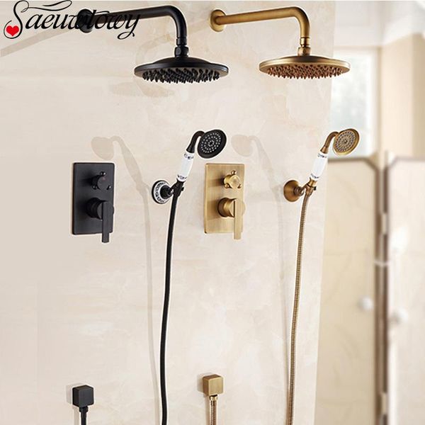 concealed antique brass bathroom shower faucet orb wall hanging 8' rainfall head blue and white porcelain hand tap sets 
concealed antique brass bathroom shower faucet orb wall hanging 8' rainfall head blue and white porcelain hand tap sets