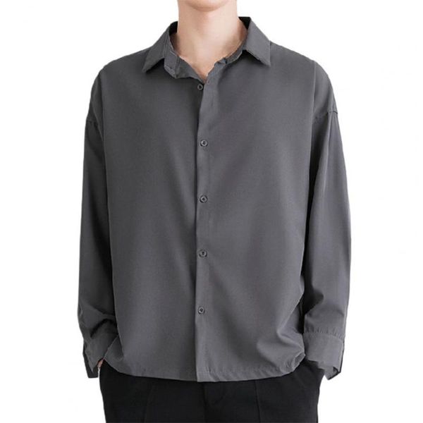 men's casual shirts stylish long sleeve loose shirt turn-down collar soft buttons closure solid color men office top, White;black
men's casual shirts stylish long sleeve loose shirt turn-down collar soft buttons closure solid color men office top, White;black