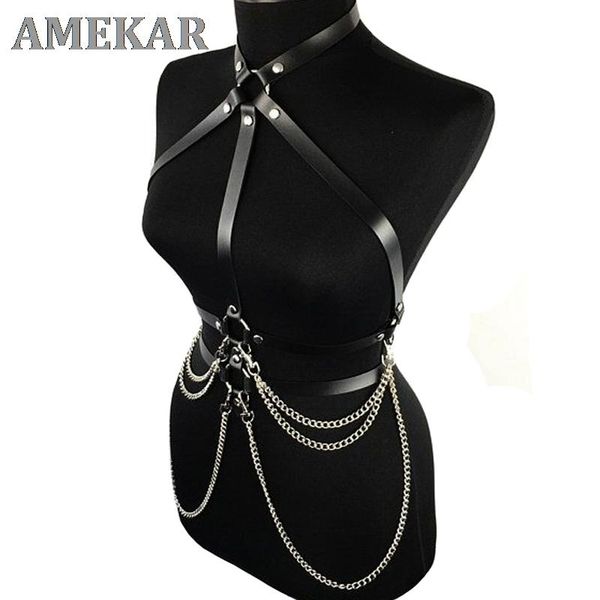 belts women suspenders chest leather belt harajuku gothic lingerie adjustable bondage holographic metal chain tassel harness, Black;brown
belts women suspenders chest leather belt harajuku gothic lingerie adjustable bondage holographic metal chain tassel harness, Black;brown