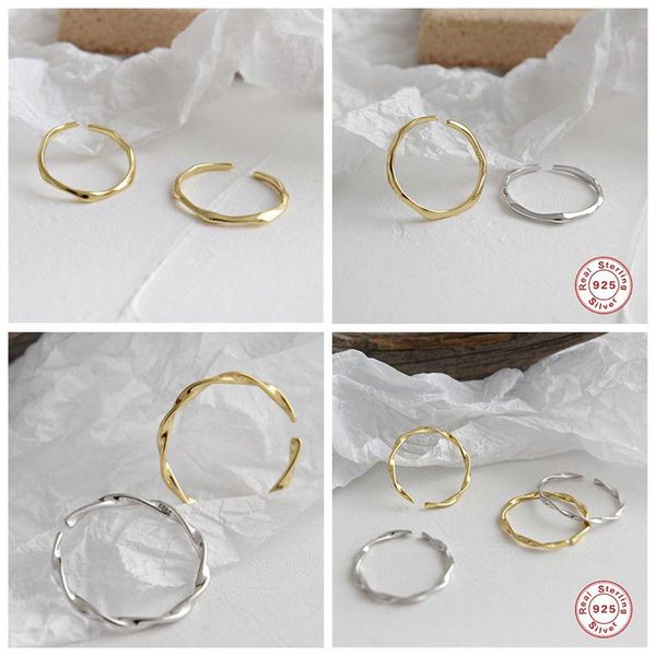cluster rings 1pcs real 925 sterling silver open ring ins cold & cool minimalist face finger for women statement adjustable thin a30, Golden;silver
cluster rings 1pcs real 925 sterling silver open ring ins cold & cool minimalist face finger for women statement adjustable thin a30, Golden;silver