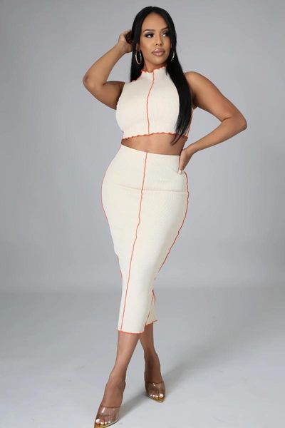 women's two piece pants the pure color casual knitted sleeveless t-shirt dress temperament is thinner two-piece suit, White
women's two piece pants the pure color casual knitted sleeveless t-shirt dress temperament is thinner two-piece suit, White