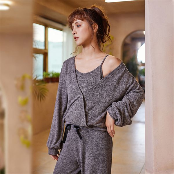 sleepwear 3 pieces autumn winter woman cotton pajamas set leisure sleepwear printing long sleeve trousers homewear jze2 0dti, Black;red
sleepwear 3 pieces autumn winter woman cotton pajamas set leisure sleepwear printing long sleeve trousers homewear jze2 0dti, Black;red