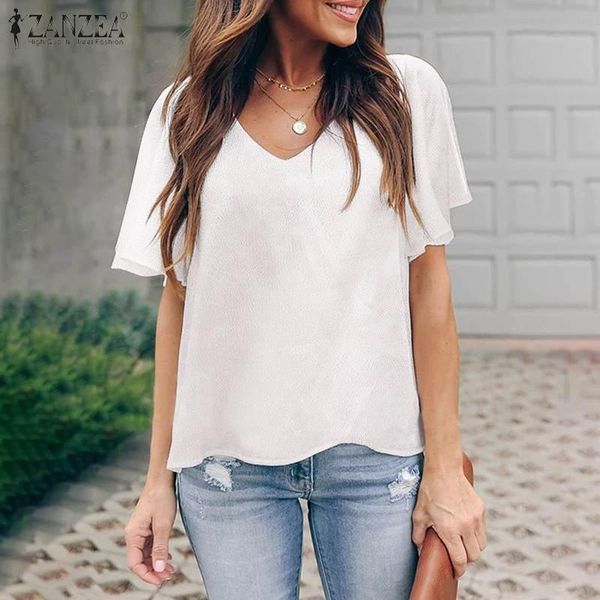 women's blouses & shirts zanzea femme clothing bohemian elegant chemise women summer v neck shirt half sleeve solid blouse casual baggy, White
women's blouses & shirts zanzea femme clothing bohemian elegant chemise women summer v neck shirt half sleeve solid blouse casual baggy, White
