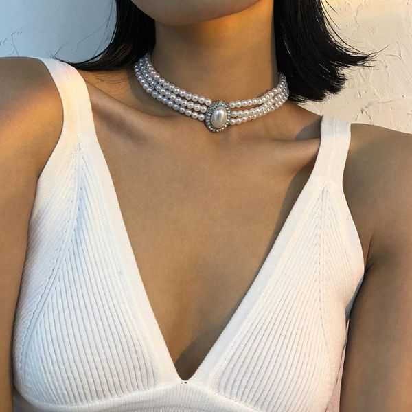 chokers 2021 elegant white multilayer pearl choker necklace big round wedding for women charm fashion jewelry ins, Golden;silver
chokers 2021 elegant white multilayer pearl choker necklace big round wedding for women charm fashion jewelry ins, Golden;silver