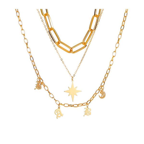 chains fashion vintage thick chain multilayer star pendant necklace for women simple layered letter harajuku accessories neck, Silver
chains fashion vintage thick chain multilayer star pendant necklace for women simple layered letter harajuku accessories neck, Silver