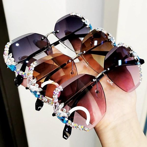 vintage rimless sunglasses women multicolored bling diamond brand designer men sun glasses ladies men shades rhinestone oculos wholesale, White;black
vintage rimless sunglasses women multicolored bling diamond brand designer men sun glasses ladies men shades rhinestone oculos wholesale, White;black