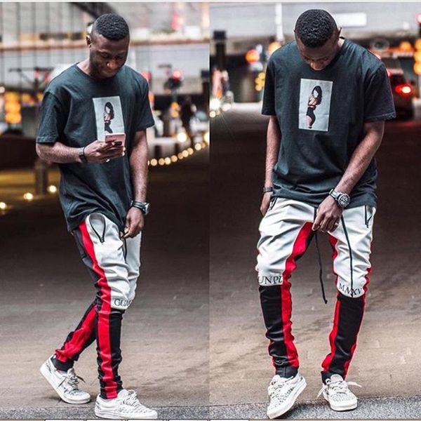 men's pants autumn trendy brand hip hop color matching trousers fashion trend self-cultivation zipper foot jogging, Black
men's pants autumn trendy brand hip hop color matching trousers fashion trend self-cultivation zipper foot jogging, Black