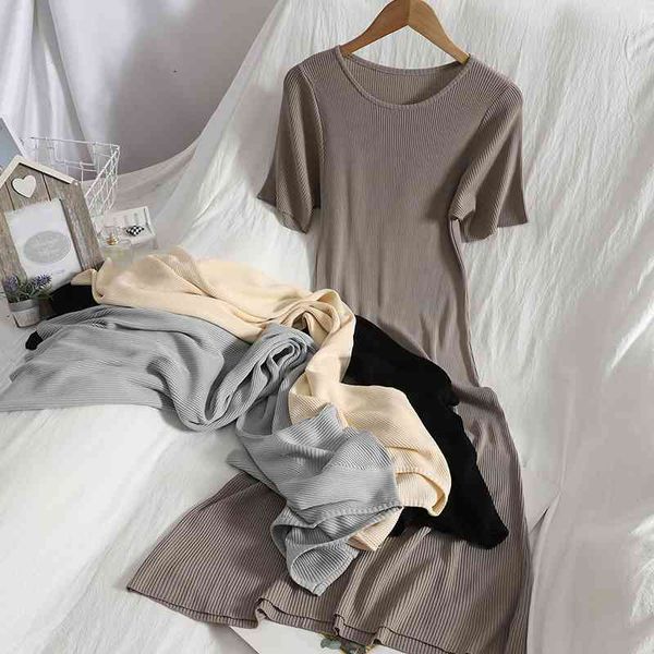 casual dresses slim-fit pullover short-sleeved o neck dress comfortable knitted summer solid color a-line long vestidos vm7q, Black;gray
casual dresses slim-fit pullover short-sleeved o neck dress comfortable knitted summer solid color a-line long vestidos vm7q, Black;gray
