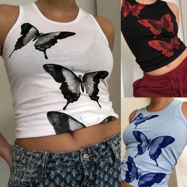 women's tanks & camis women sleeveless crop tank harajuku irregular butterfly print racerback vest, White
women's tanks & camis women sleeveless crop tank harajuku irregular butterfly print racerback vest, White