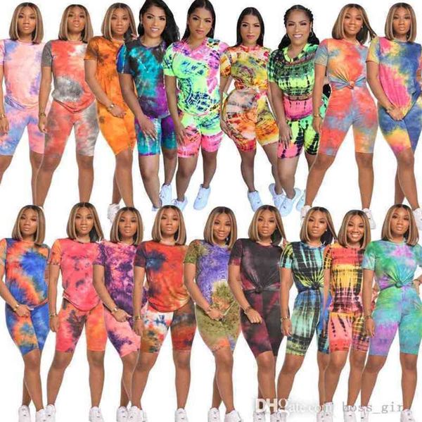 women tracksuits two piece set designer tie dye leisure sports print round neck short sleeve t-shirt shorts ouitfits, Gray
women tracksuits two piece set designer tie dye leisure sports print round neck short sleeve t-shirt shorts ouitfits, Gray