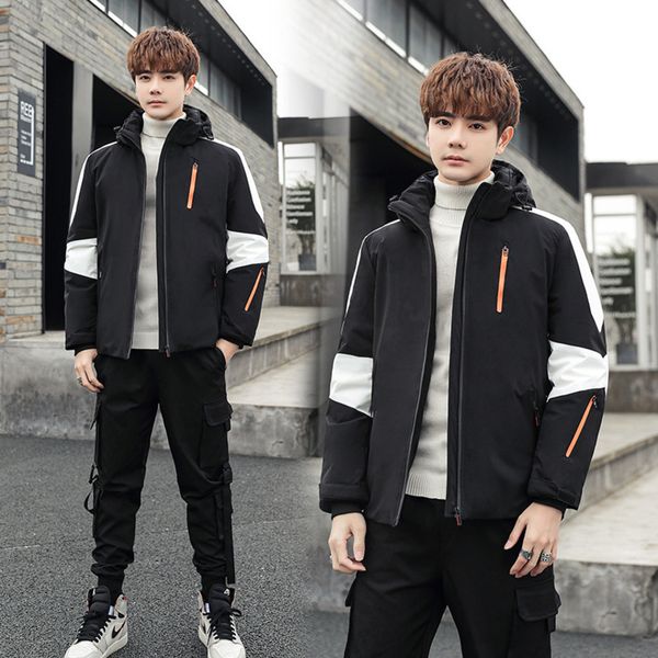 Winter new work cloth Plush thickened trend hooded white duck down warm et men's, Black
Winter new work cloth Plush thickened trend hooded white duck down warm et men's, Black