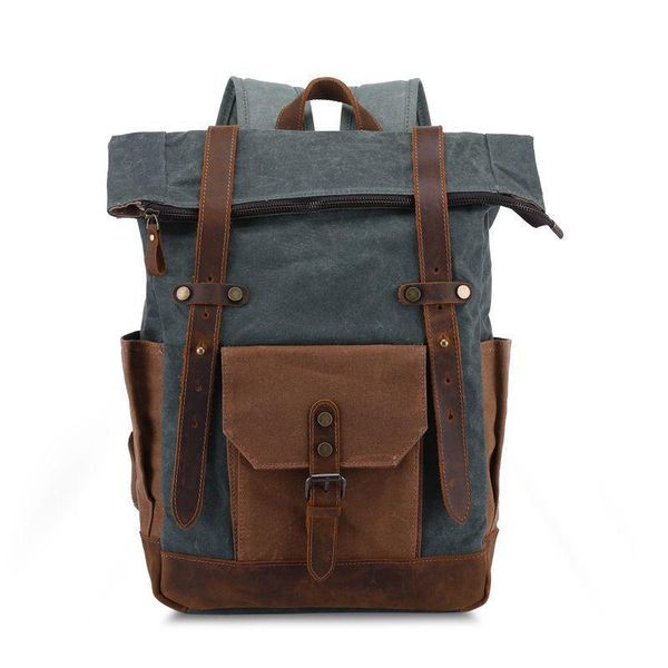 backpack crazy horse leather outdoor waterproof wax canvas bag student school travel laptop
backpack crazy horse leather outdoor waterproof wax canvas bag student school travel laptop