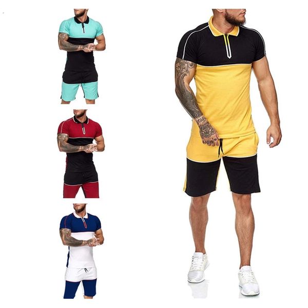 fashion mens tracksuits classic short set 2021 summer casual clothes 2 packs male colorblock shirts zip lapels t shirt+shorts, Gray
fashion mens tracksuits classic short set 2021 summer casual clothes 2 packs male colorblock shirts zip lapels t shirt+shorts, Gray