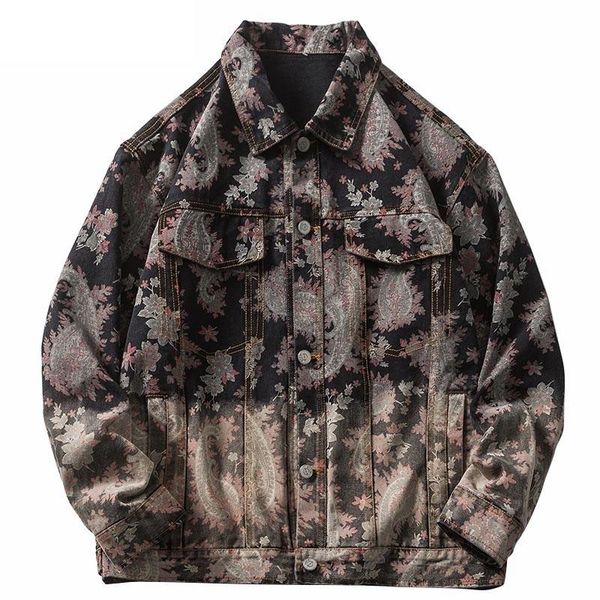 men's jackets maple vintage autumn denim leaf men streetwear jacket print hip hop gradient jeans harajuku cotton outwear coats clothing, Black;brown
men's jackets maple vintage autumn denim leaf men streetwear jacket print hip hop gradient jeans harajuku cotton outwear coats clothing, Black;brown
