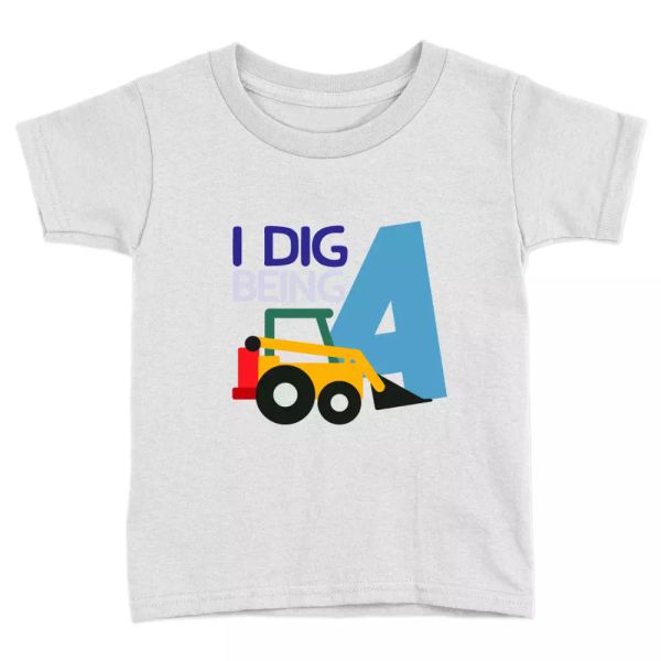 i dig being 4 kids t-shirt 4th birthday years old diggers gift present, White;black
i dig being 4 kids t-shirt 4th birthday years old diggers gift present, White;black