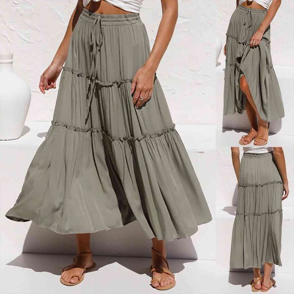 bandage solid pleated midi elastic womens skirt high waist loose bech summer y2k elegant female, Black
bandage solid pleated midi elastic womens skirt high waist loose bech summer y2k elegant female, Black