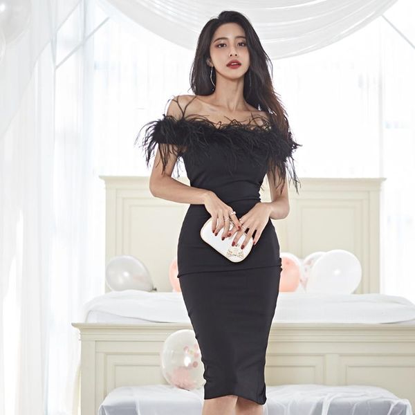 casual dresses arrival korean spring ostrich hair patchwork style women's party white pencil sheath bodycon slim dress vestido, Black;gray
casual dresses arrival korean spring ostrich hair patchwork style women's party white pencil sheath bodycon slim dress vestido, Black;gray