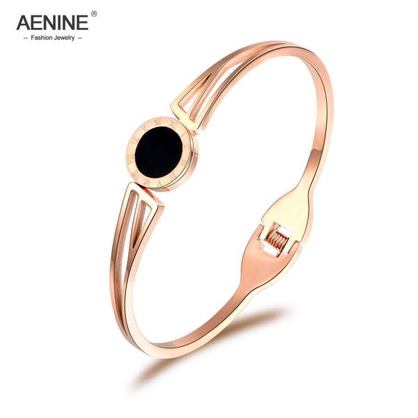 aenine rose gold stainless steel black acrylic roman numerals cuff bangles bracelets lovers jewelry valentine's day gift ab18052 q0717
aenine rose gold stainless steel black acrylic roman numerals cuff bangles bracelets lovers jewelry valentine's day gift ab18052 q0717