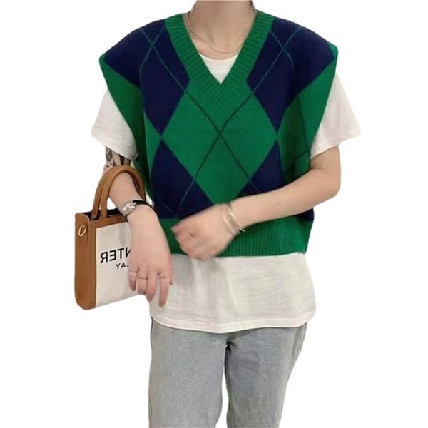 womens knits tees green argyle short sweater vest women autumn winter korean cute v-neck knit sleeveless jacket vest female crop, White
womens knits tees green argyle short sweater vest women autumn winter korean cute v-neck knit sleeveless jacket vest female crop, White