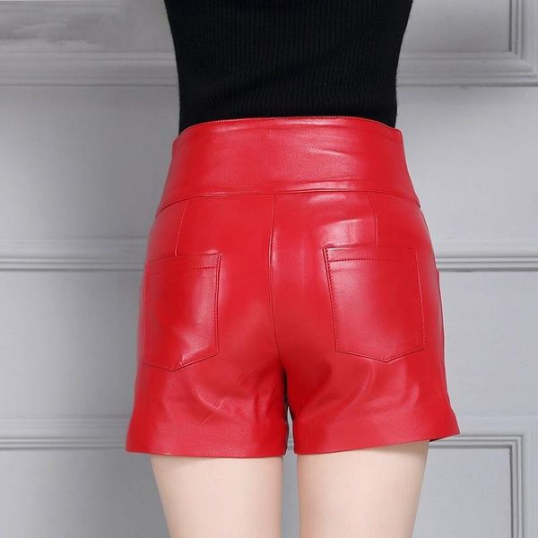 women's shorts ladies office autumn high waist buttons genuine leather women slim fit straight trousers luxury real sheepskin 4xl, White;black
women's shorts ladies office autumn high waist buttons genuine leather women slim fit straight trousers luxury real sheepskin 4xl, White;black