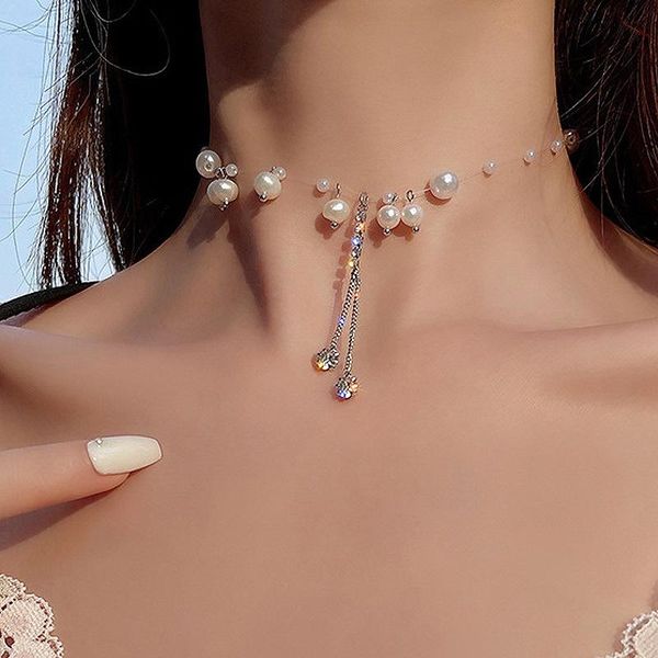 chokers mermaid tears super fairy luxury short neckchain women fashion fine temperament pearl flash diamond tassel pendant girl jewelry, Golden;silver
chokers mermaid tears super fairy luxury short neckchain women fashion fine temperament pearl flash diamond tassel pendant girl jewelry, Golden;silver