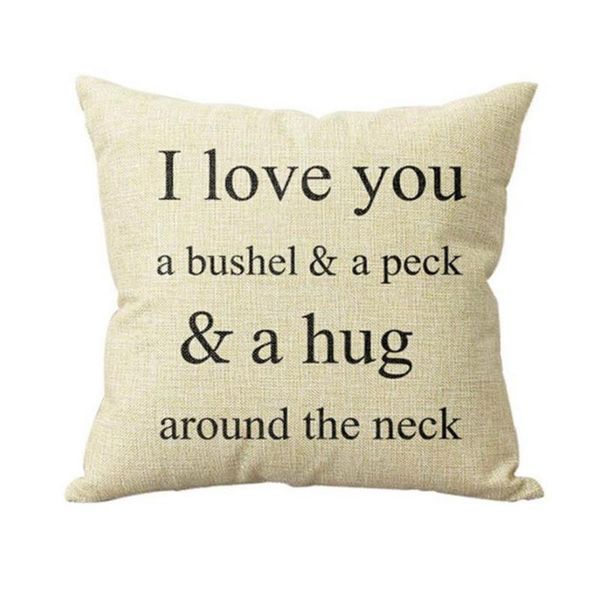 pillow cover 45x45cm 1pc home decor cotton linen cushion covers i love you a bushel and peck sofa bed pillowcase 0123#30 cushion/decorative
pillow cover 45x45cm 1pc home decor cotton linen cushion covers i love you a bushel and peck sofa bed pillowcase 0123#30 cushion/decorative