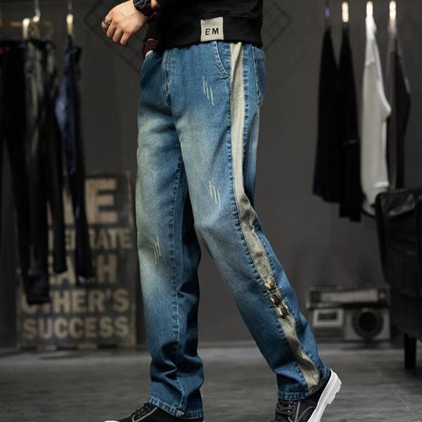 men's jeans loose mens hiphop baggy denim pants leisure men clothing cargo trousers plus size 44 bottoms, Blue
men's jeans loose mens hiphop baggy denim pants leisure men clothing cargo trousers plus size 44 bottoms, Blue